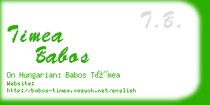 timea babos business card